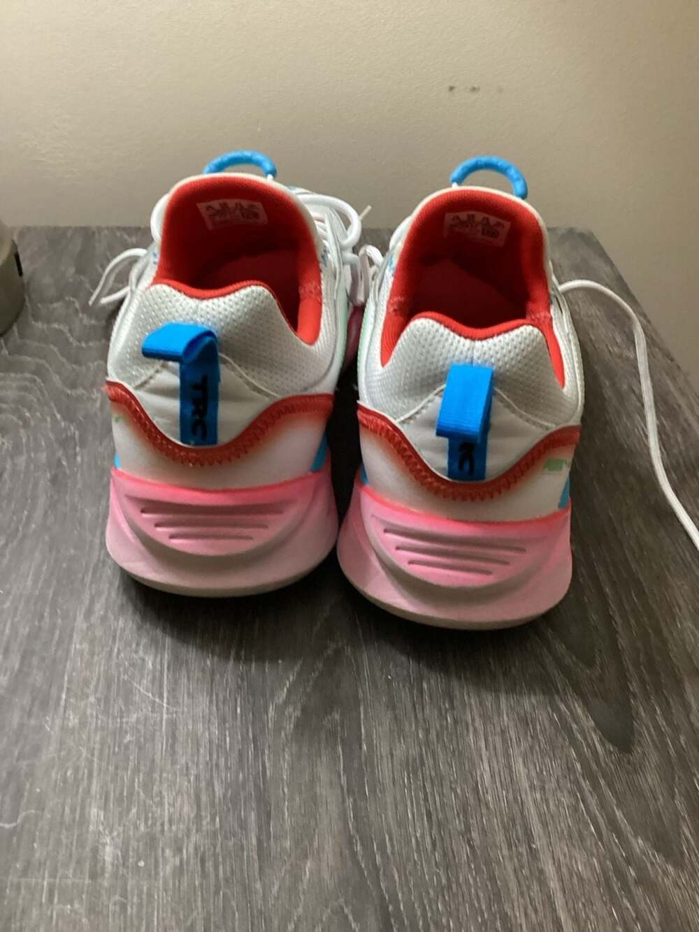 Puma TRC Blaze Neon White Multi-Color Sneakers Size US 7.5 - Picture 4 of 7